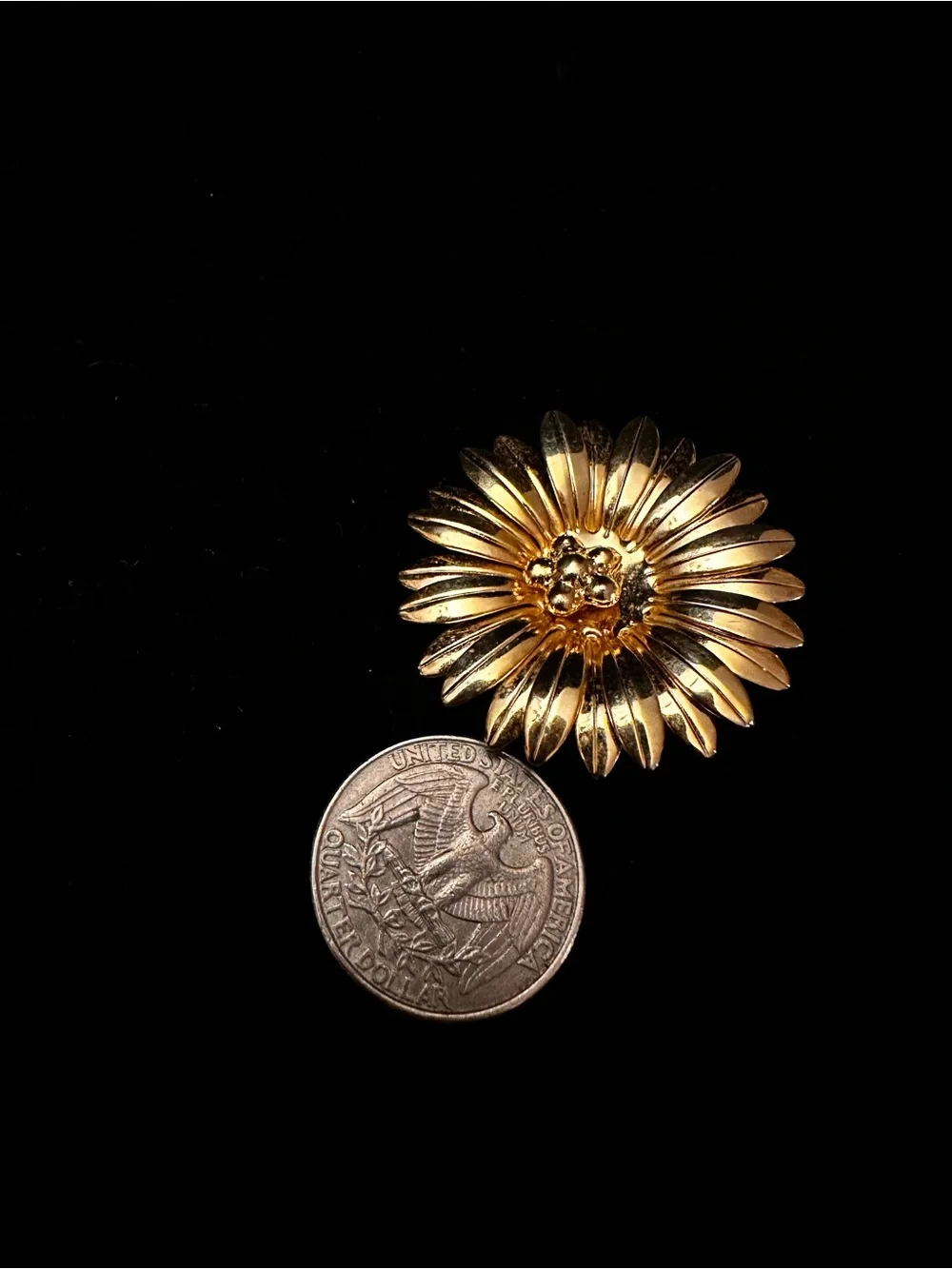 Gold Floral assortment of Brooches Set of 3/unique